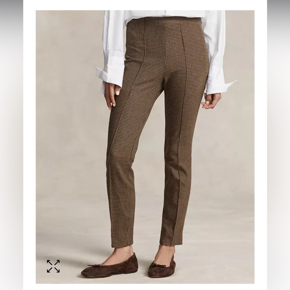 Polo Ralph Lauren Brown Houndstooth Wool Pants